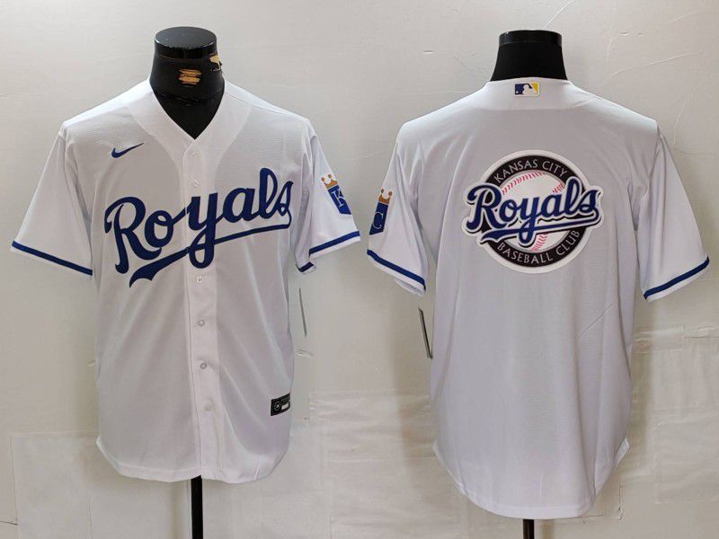 Men Kansas City Royals Blank White Game 2024 Nike MLB Jersey style 3->kansas city royals->MLB Jersey
